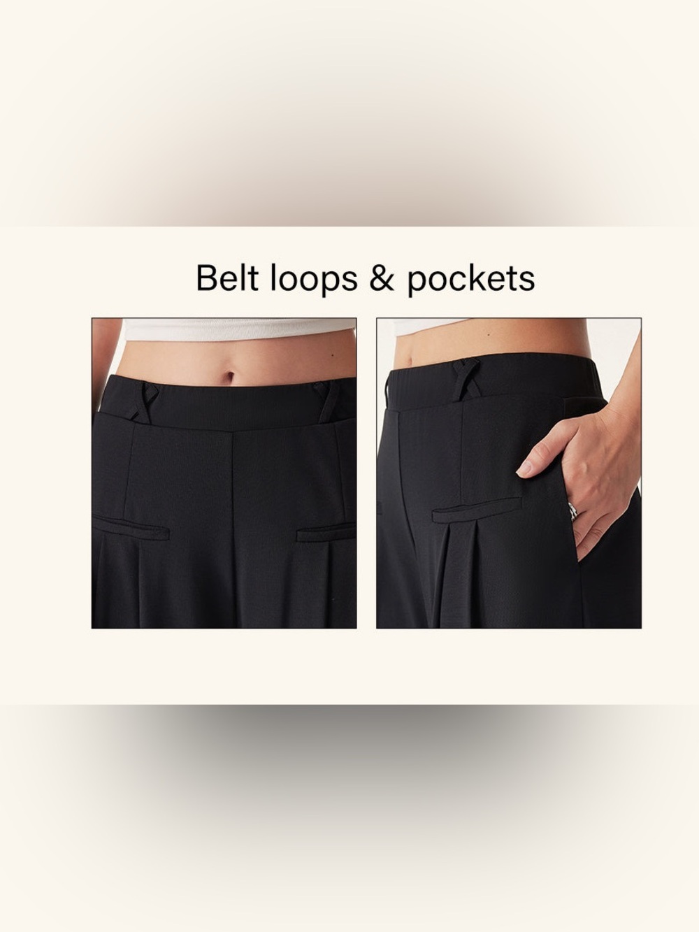 OGL Drapey Bamboo Ponte Mid Rise Wide Leg Trouser with Pockets Black NWT X Small - Picture 10 of 16